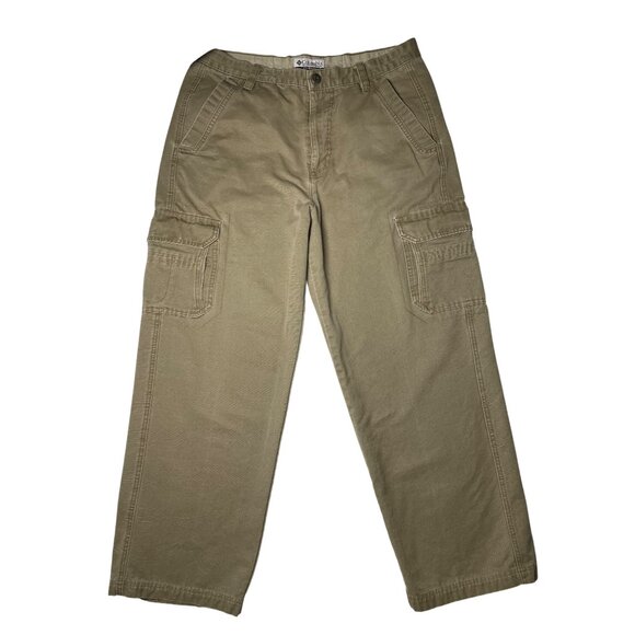 Columbia Men' Khaki Tan Cargo Pants Size 34 Relaxed Fit 100% Cotton Durable - Picture 6 of 15